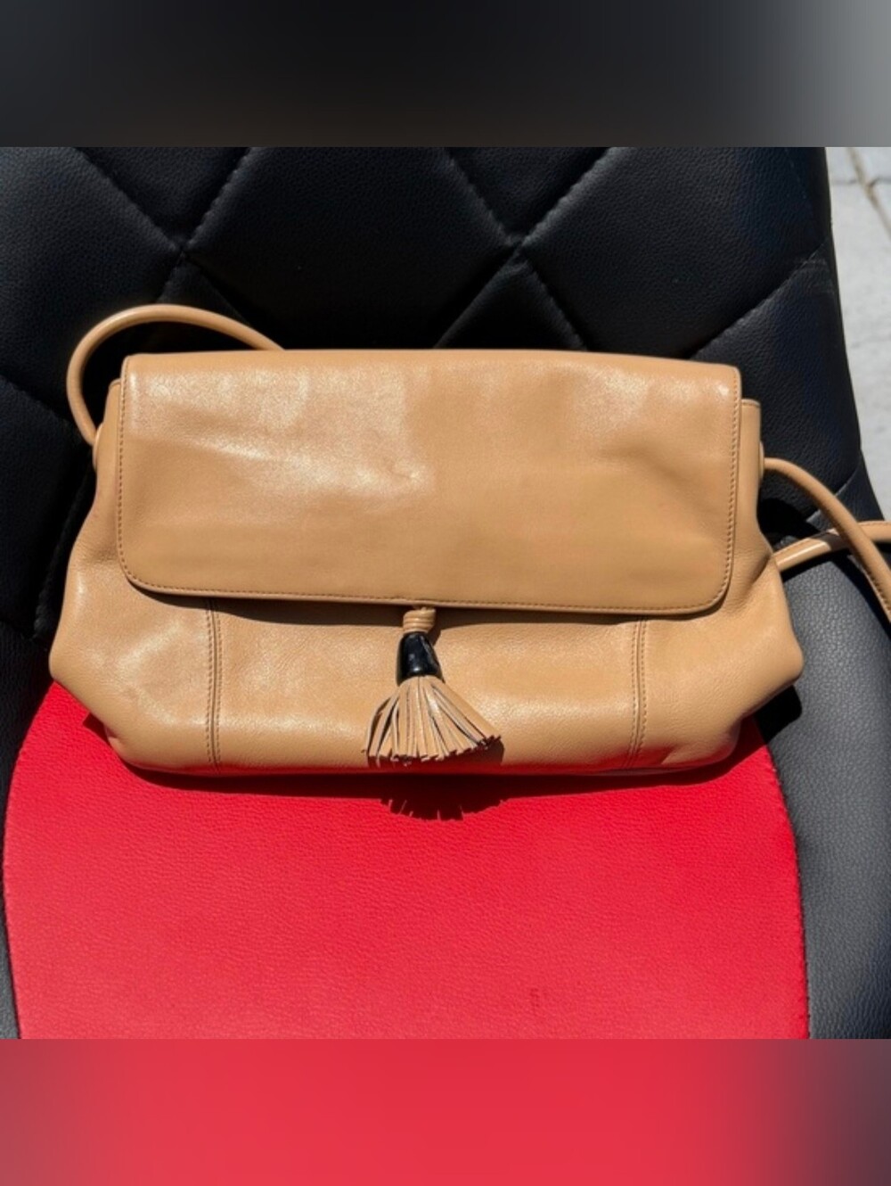 Dana Buchman Tan Leather Crossbody Bag